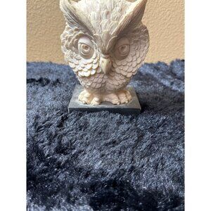 Vintage A. Santini Italian Owl Figurine Sculpture On  Base Original Label